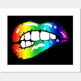 Rainbow lips Posters and Art